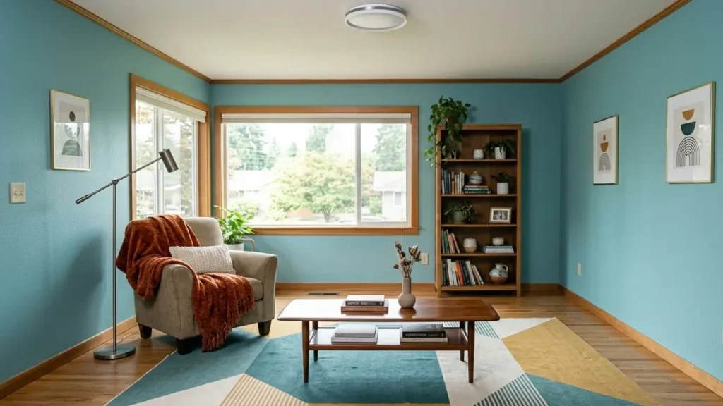 Modern Living Room with Stylish Painted Walls